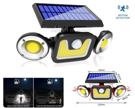 Ηλιακός  Προβολέας με Αισθητήρα  Κίνησης