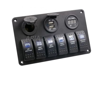 Panel Ελέγχου με Βολτόμετρο με 6 Διακόπτες