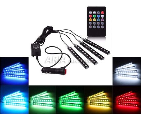 Σύστημα Εσωτερικού Φωτισμού Αυτοκινήτου RGB 12v