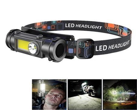 Επαναφορτιζόμενος Φακός Κεφαλής