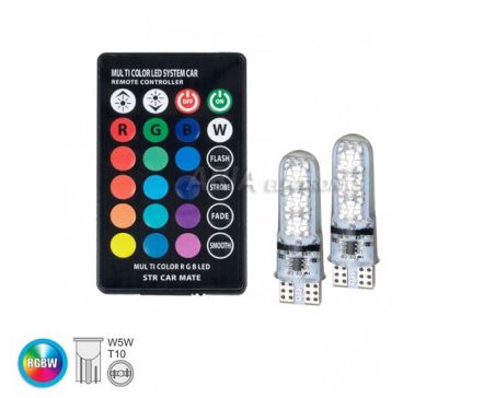 Ζευγάρι RGB  T10 Ψείρες Αυτοκινήτου