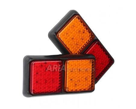 Ζευγάρι Οπίσθιο Φανάρι Led 12v - 24v - 18.7cm