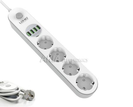 Πολύμπριζο 4άρων Θέσεων με USB