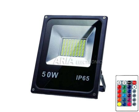 Προβολέας Πολύχρωμος Εξωτερικού Χώρου 50w