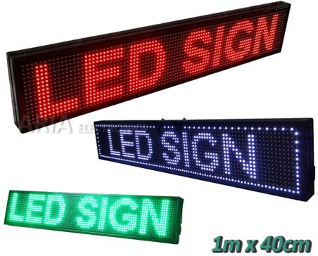 Επιγραφή Κυλιόμενων Μηνυμάτων LED 1,00m x 0,40m