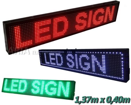 Επιγραφή Κυλιόμενων Μηνυμάτων LED 1,37m x 0,40m