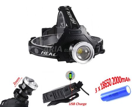 Επαναφορτιζόμενος Φακός Κεφαλής